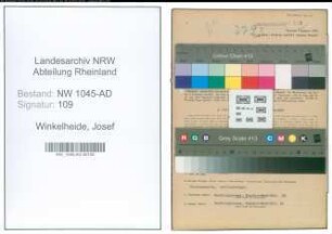 Entnazifizierung Josef Winkelheide , geb. 30.12.1903 (Angestellter)