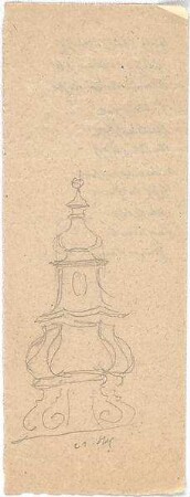 Hauberrisser, Georg von; u. a. Deutschland; Italien; Österreich; Skizzen - Turm (Teilansicht)