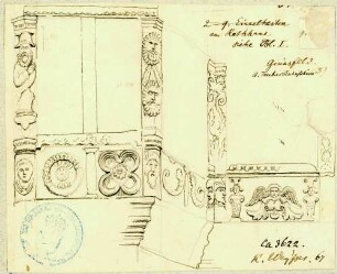 Grünsfeld Fensterrahmen Obergeschoss Treppenturm am Rathaus