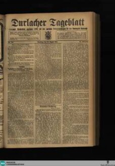 Durlacher Tagblatt : Heimatblatt für die Stadt und den früheren Amtsbezirk Durlach; Pfinztäler Bote für Grötzingen, Berghausen, Söllingen, Wöschbach u. Kleinsteinbach