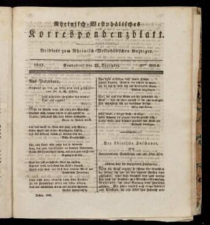 Rheinisch-westphälisches Korrespondenzblatt