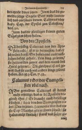 Calvinus redet den Evangelisten ubel nach.