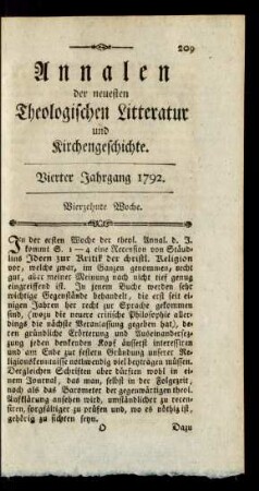 Vierzehnte Woche