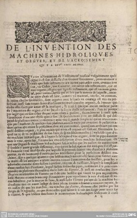 Livre troisieme, Traitant de la Fabrique des Orgues.