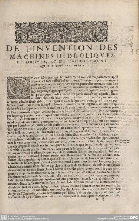 Livre troisieme, Traitant de la Fabrique des Orgues.