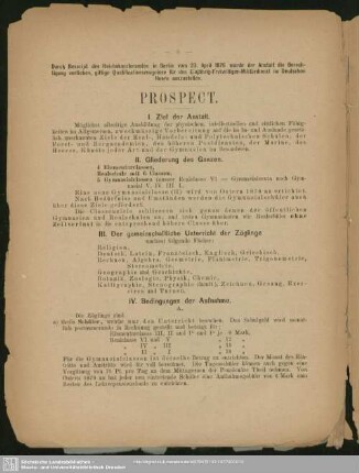 II. Gliederung des Ganzen