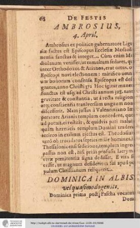 Dominica in Albis, vel quasimodogeniti.