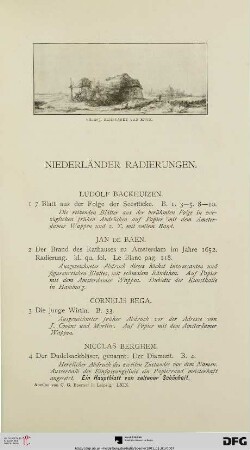 Niederländer Radierungen (Nr. 1-339)