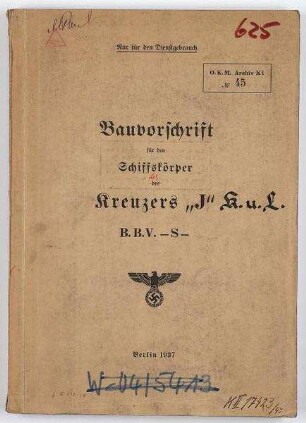 Bauvorschrift Schiffskörper Kreuzer "J", "K", "L"