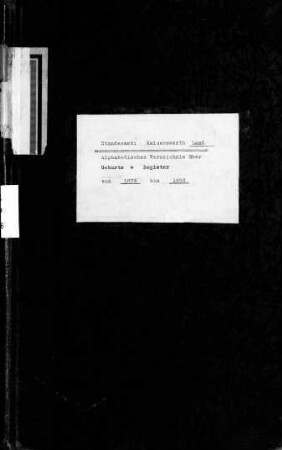 Namensregister Standesamt Kaiserswerth Stadt und Land