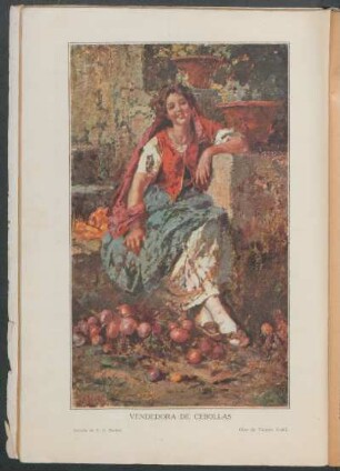 Vendedora de cebollas - Óleo de Vicente Irolli