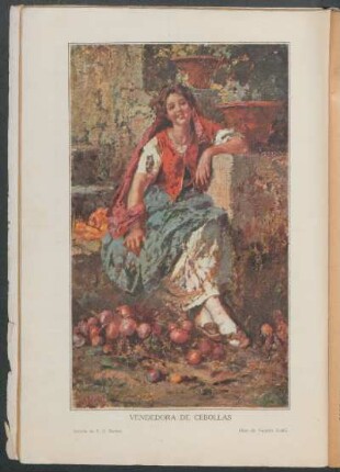 Vendedora de cebollas - Óleo de Vicente Irolli