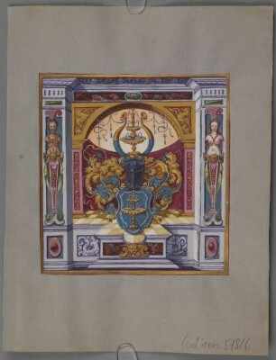 Ganzseitige Wappenminiatur aus einem Stammbuch - BSB Cod.icon. 518(6