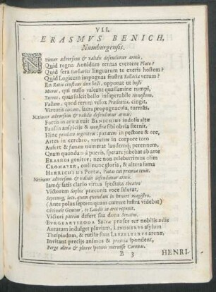 VII. Erasmus Benich, Numburgensis.