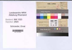 Entnazifizierung Ernst Schroeder , geb. 00.00.0000 (Polizeibeamter)