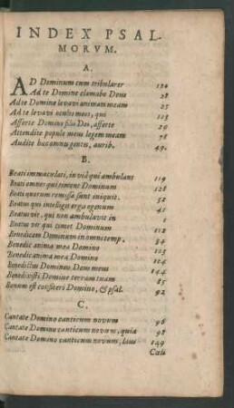 Index Psalmorum.