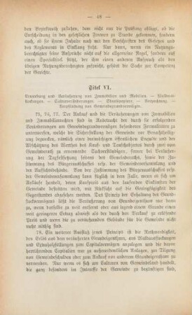 Titel VI. Erwerbung und Veräußerung von Immobilien und Mobilien ...