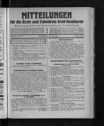 Jahrgang 1925, Hamburg, den 26. Juli, Nummer 30
