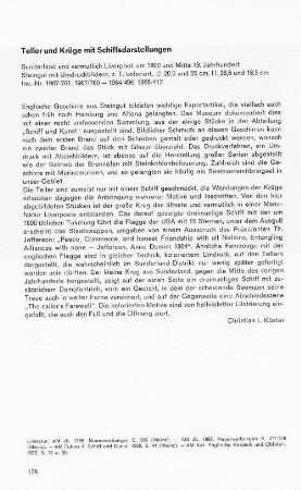 Teller und Krüge mit Schiffsdarstellungen