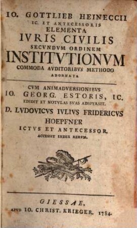 Elementa iuris civilis secundum ordinem institutionum