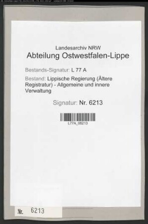 Zentralkommission zur Abwehrung der Cholera.- Tätigkeit.- Amt Horn, Bd. 8