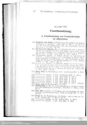 XIV. Forstbenutzung