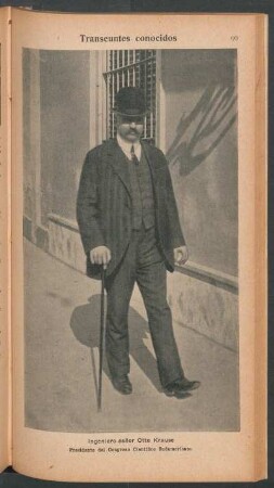 Ingeniero señor Otto Krause, presidente del Congreso Científico Sudamericano - [Retrato]