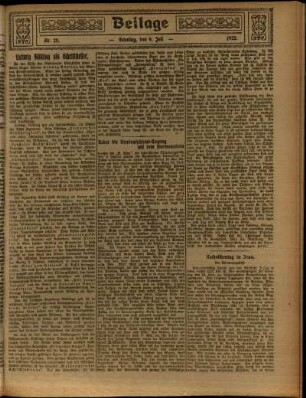 Zweite Ausgabe vom Sonntag, den 09. Juli 1922.