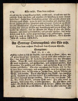174-183, Am Sonntage Quinquagesimae oder Esto mihi