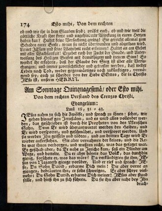 174-183, Am Sonntage Quinquagesimae oder Esto mihi