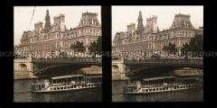 Blick zum Rathaus, Hotel de Ville, Paris