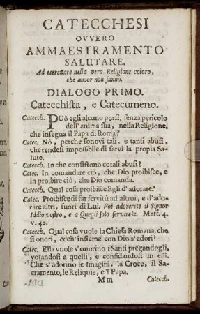 Catecchesi ovvero Ammaestramento Salutare.