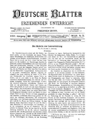 Die Reform der Lehrerbildung : (Fortsetzung)