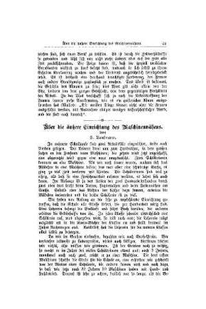 Über die äußere Einrichtung des Maschinennähens