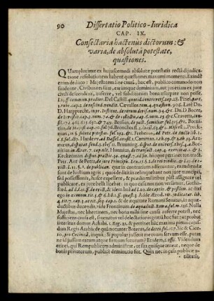 Cap. IX. Consectaria hactenus dictorum: & variae, de absoluta potestate, quaestiones.