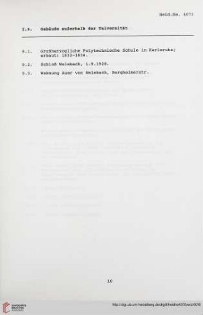 9. Gebäude außerhalb der Universität