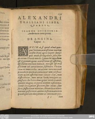 Alexandri Tralliani Liber Quartus, Ioanne Guinterio Andernaco interprete.