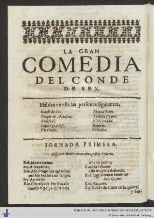 La gran Comedia del Conde de Sex.