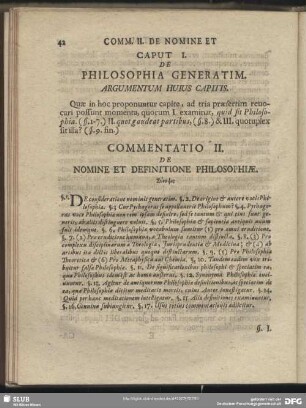Caput I. De Philosophia Generatim