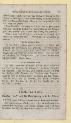 Fünfter Abschnitt. Wasser, Luft und die Erscheinungen in derselben