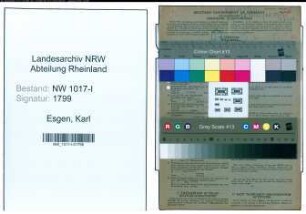 Entnazifizierung Karl Esgen , geb. 20.09.1901 (Lebensmittelhaendler)