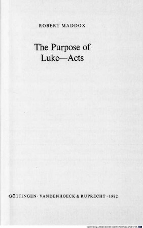 The purpose of Luke-Acts