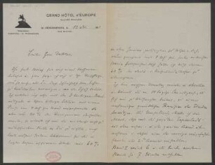 Brief an Ludwig Strecker und Ludwig Strecker (senior) und B. Schott's Söhne : 12.12.1911