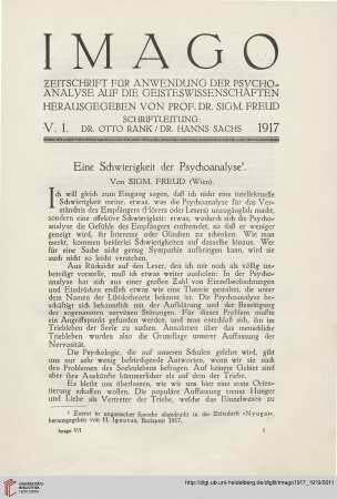 5: Eine Schwierigkeit der Psychoanalyse