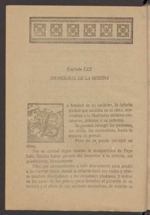 Capítulo LXX - Amarguras de la miseria
