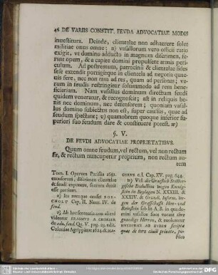 § V. De Feudi Advocatiae Proprietatibus