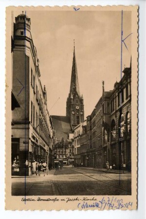Stettin, Domstraße m. Jacobi-Kirche.