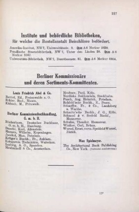Institute und behördliche Bibliotheken