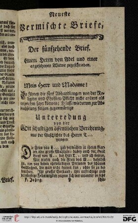 Der fuenfzehende Brief