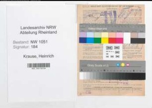 Entnazifizierung Heinrich Krause , geb. 20.09.1906 (Kaufmaennischer Angestellter)